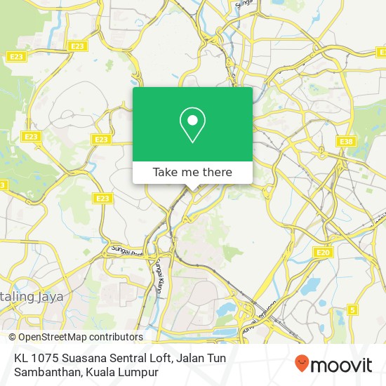 Peta KL 1075 Suasana Sentral Loft, Jalan Tun Sambanthan