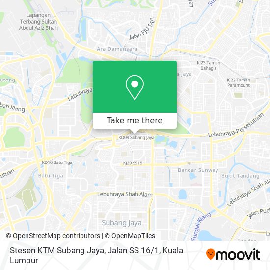 Peta Stesen KTM Subang Jaya, Jalan SS 16 / 1