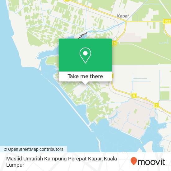 Masjid Umariah Kampung Perepat Kapar map