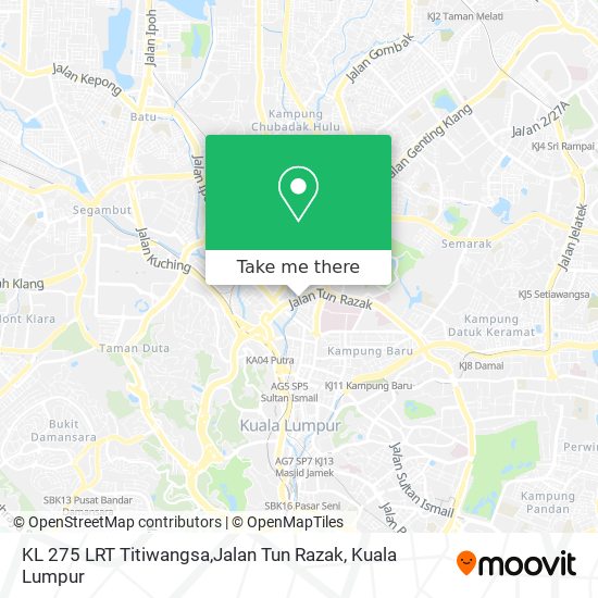 KL 275 LRT Titiwangsa,Jalan Tun Razak map