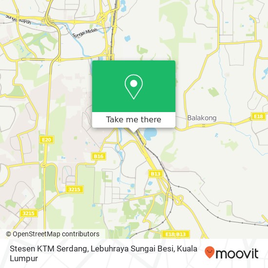 Stesen KTM Serdang, Lebuhraya Sungai Besi map