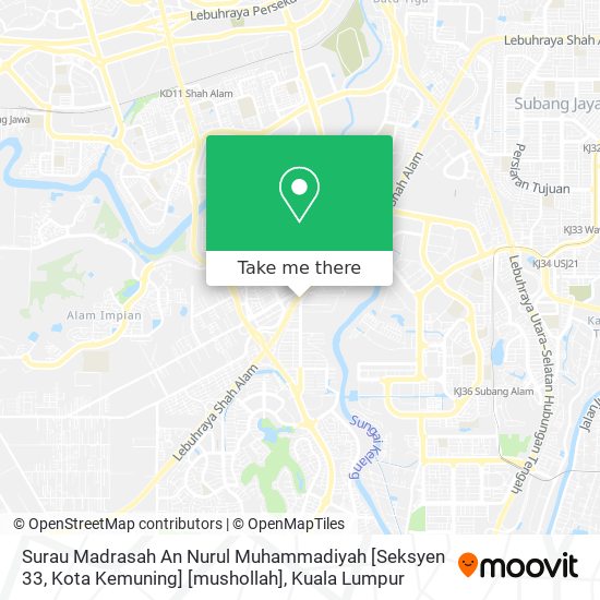 Peta Surau Madrasah An Nurul Muhammadiyah [Seksyen 33, Kota Kemuning] [mushollah]