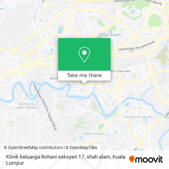 Klinik keluarga Rohani seksyen 17, shah alam map