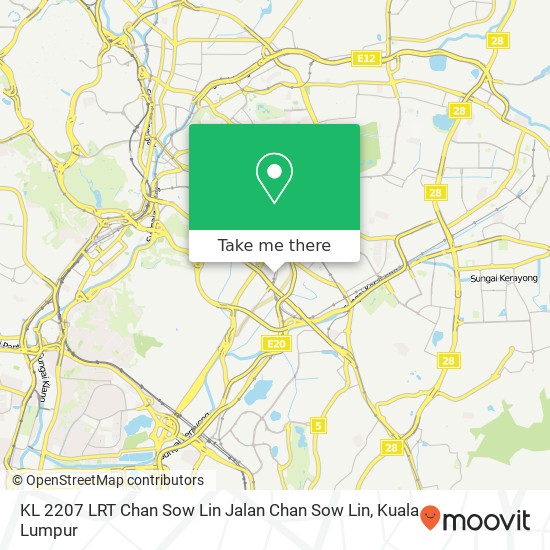 Peta KL 2207 LRT Chan Sow Lin Jalan Chan Sow Lin