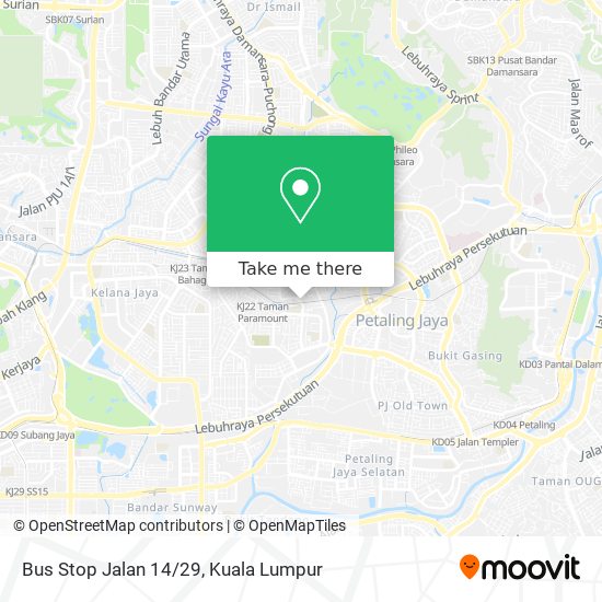 Bus Stop Jalan 14/29 map