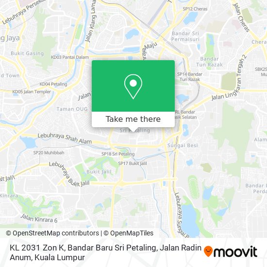 KL 2031 Zon K, Bandar Baru Sri Petaling, Jalan Radin Anum map