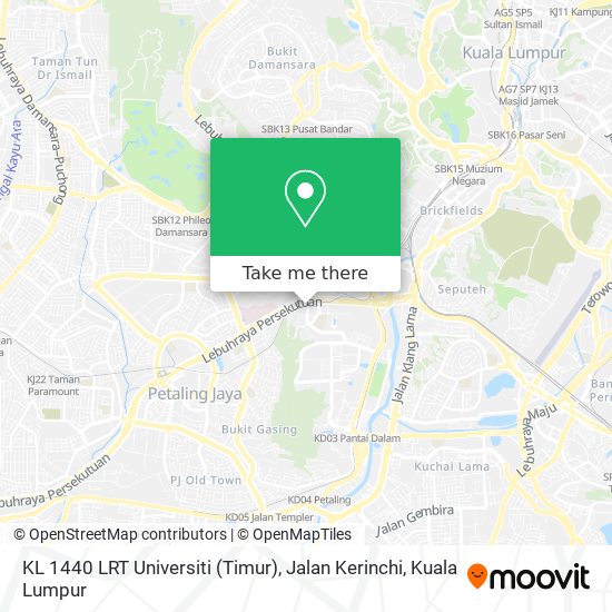 Peta KL 1440 LRT Universiti (Timur), Jalan Kerinchi