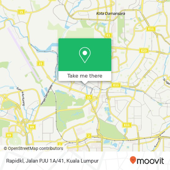 Rapidkl, Jalan PJU 1A/41 map
