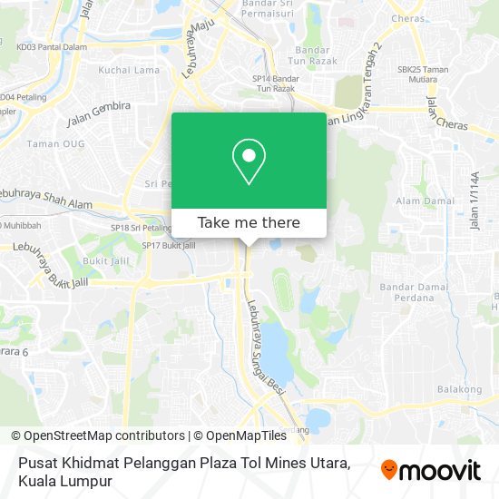 Pusat Khidmat Pelanggan Plaza Tol Mines Utara map