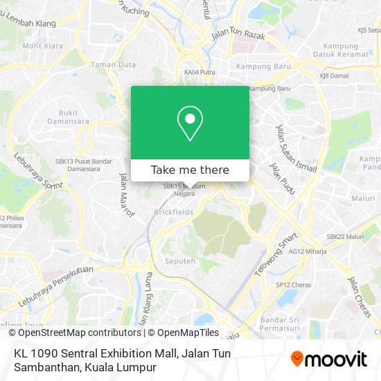 KL 1090 Sentral Exhibition Mall, Jalan Tun Sambanthan map