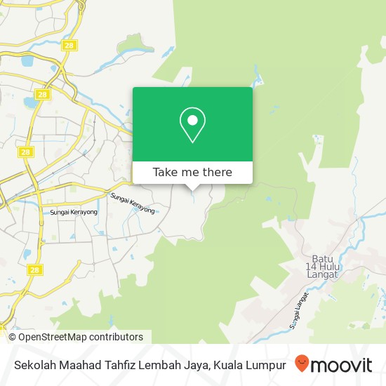 Peta Sekolah Maahad Tahfiz Lembah Jaya