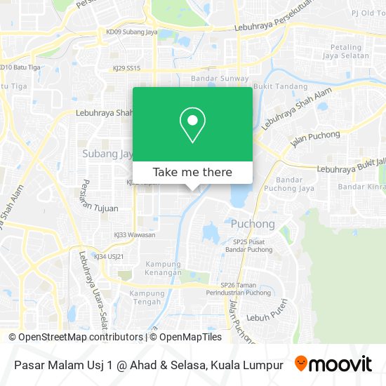 Pasar Malam Usj 1 @ Ahad & Selasa map