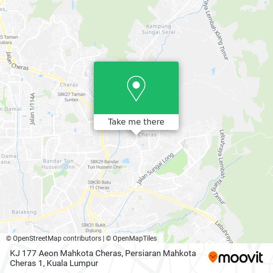 KJ 177 Aeon Mahkota Cheras, Persiaran Mahkota Cheras 1 map