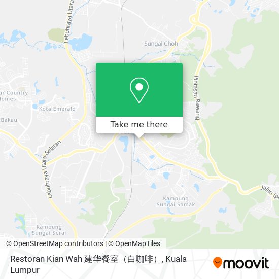 Peta Restoran Kian Wah 建华餐室（白咖啡）