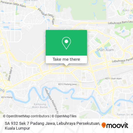 SA 932 Sek 7 Padang Jawa, Lebuhraya Persekutuan map