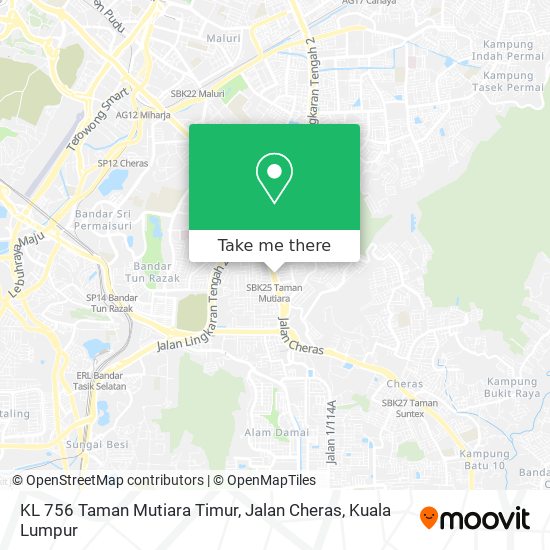 Peta KL 756 Taman Mutiara Timur, Jalan Cheras
