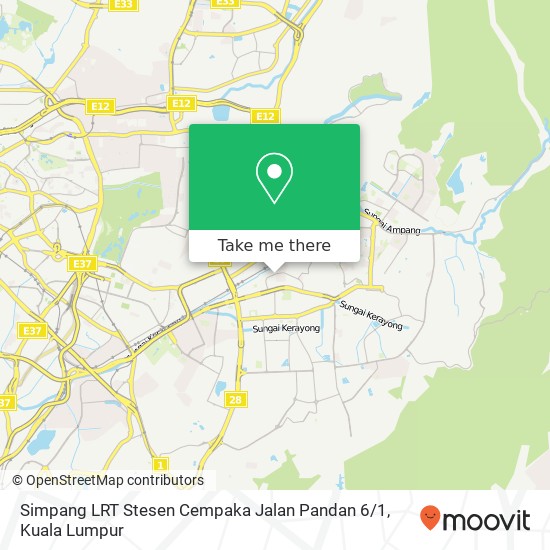 Peta Simpang LRT Stesen Cempaka Jalan Pandan 6 / 1