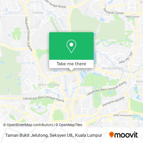 Taman Bukit Jelutong, Seksyen U8, map