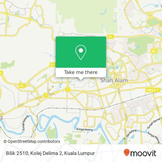 Bilik 2510, Kolej Delima 2 map