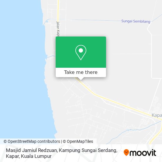 Peta Masjid Jamiul Redzuan, Kampung Sungai Serdang, Kapar