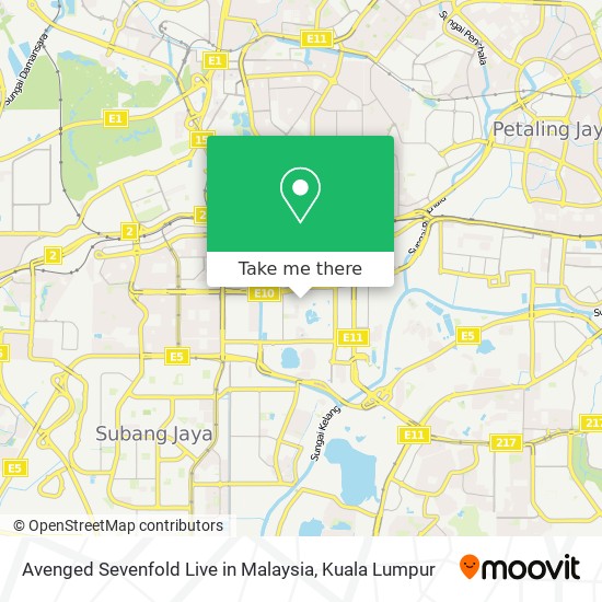 Avenged Sevenfold Live in Malaysia map