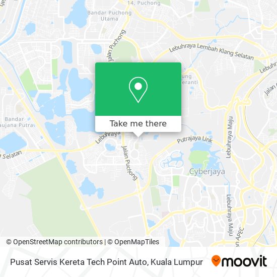 Peta Pusat Servis Kereta Tech Point Auto