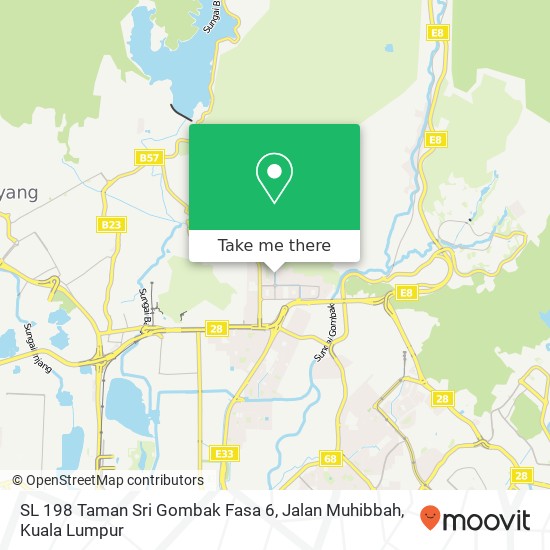 Peta SL 198 Taman Sri Gombak Fasa 6, Jalan Muhibbah