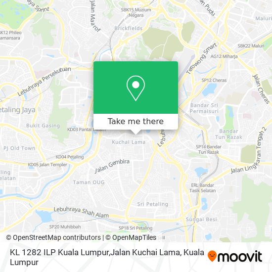 Peta KL 1282 ILP Kuala Lumpur,Jalan Kuchai Lama