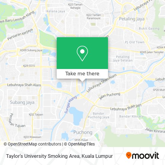 Taylor's University Smoking Area map