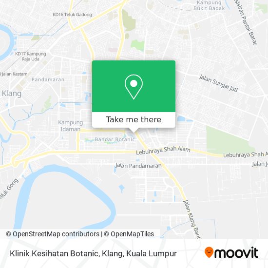 Klinik Kesihatan Botanic, Klang map