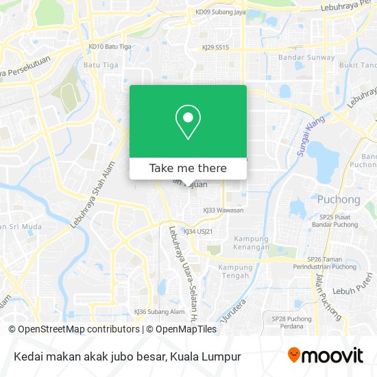 Peta Kedai makan akak jubo besar