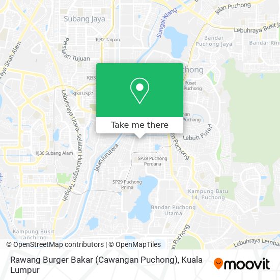 Peta Rawang Burger Bakar (Cawangan Puchong)