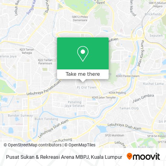Peta Pusat Sukan & Rekreasi Arena MBPJ