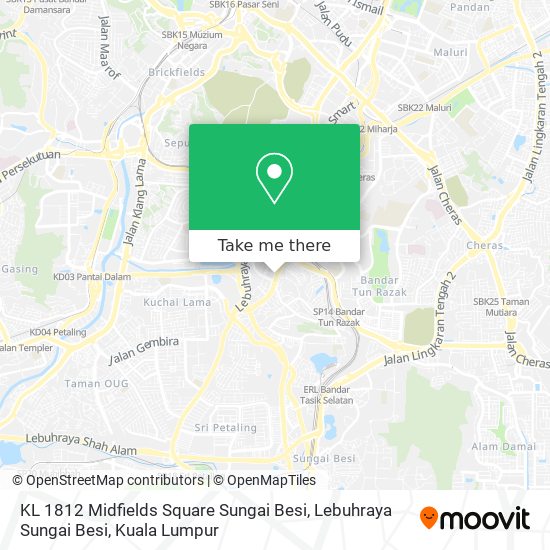 KL 1812 Midfields Square Sungai Besi, Lebuhraya Sungai Besi map