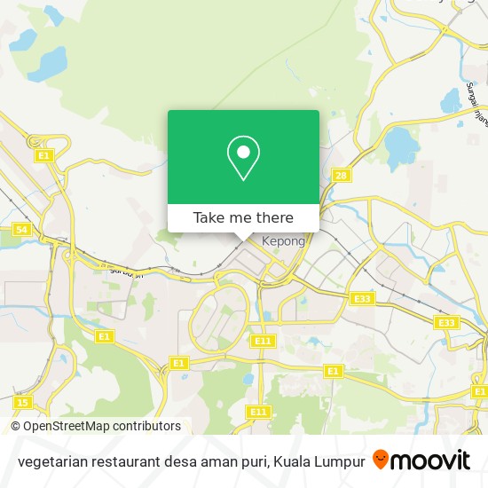 vegetarian restaurant desa aman puri map