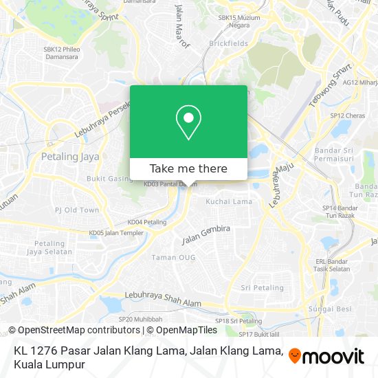 KL 1276 Pasar Jalan Klang Lama, Jalan Klang Lama map