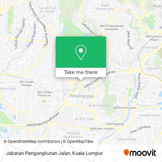 Jabatan Pengangkutan Jalan map