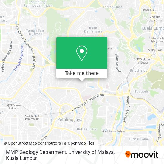 Peta MMP, Geology Department, University of Malaya