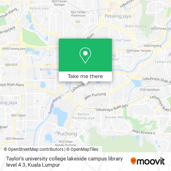 Taylor's university college lakeside campus library level 4.3 map