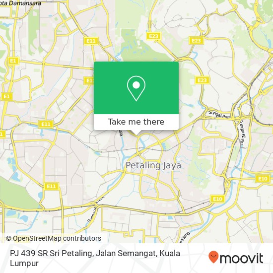 PJ 439 SR Sri Petaling, Jalan Semangat map