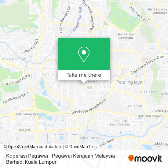 Koperasi Pegawai - Pegawai Kerajaan Malaysia Berhad map