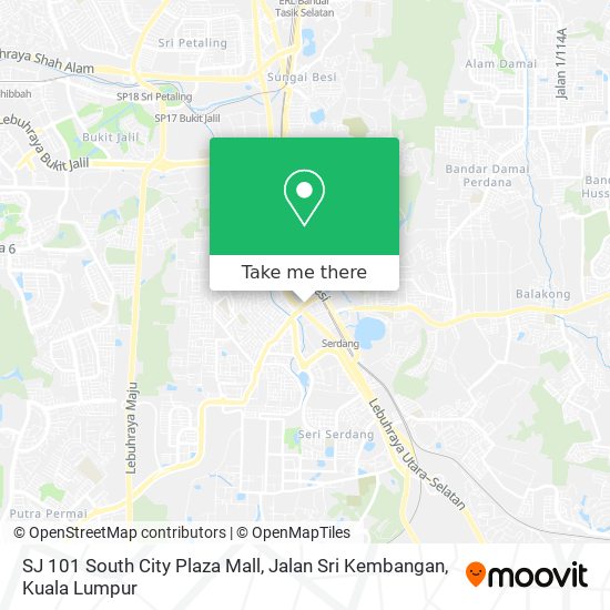 SJ 101 South City Plaza Mall, Jalan Sri Kembangan map