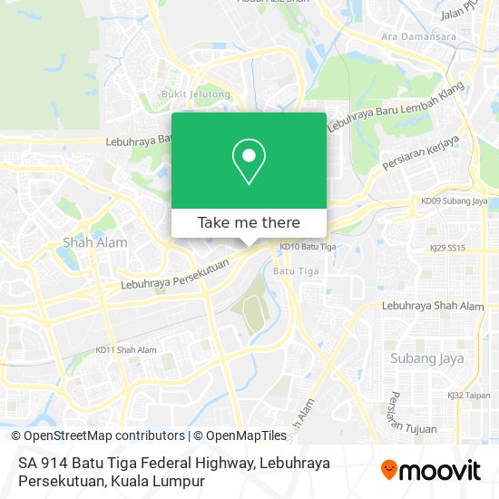 Peta SA 914 Batu Tiga Federal Highway, Lebuhraya Persekutuan