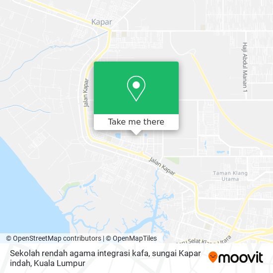 Peta Sekolah rendah agama integrasi kafa, sungai Kapar indah