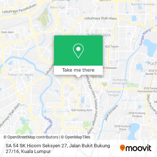 SA 54 SK Hicom Seksyen 27, Jalan Bukit Bukung 27 / 16 map