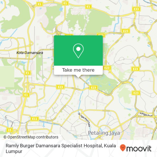 Peta Ramly Burger Damansara Specialist Hospital