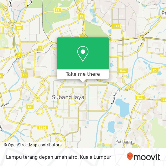 Lampu terang depan umah afro map