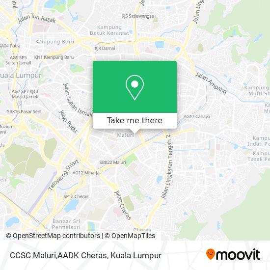 CCSC Maluri,AADK Cheras map