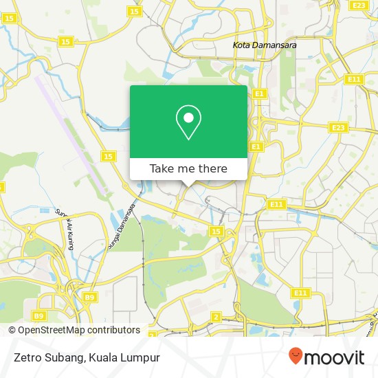 Zetro Subang map