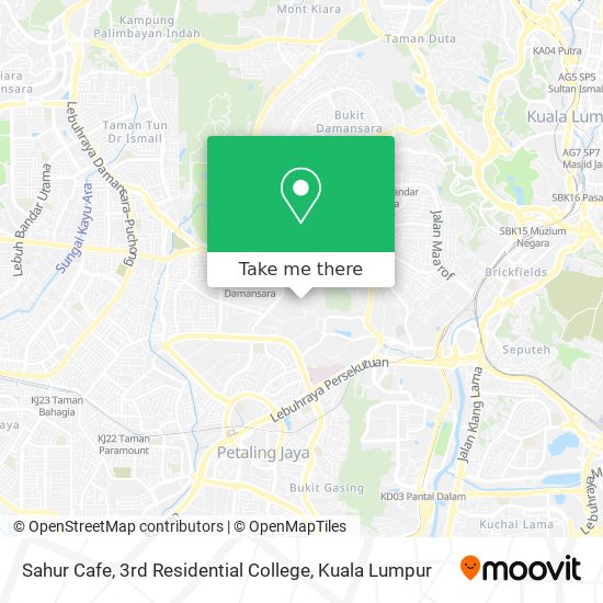 Sahur Cafe, 3rd Residential College map